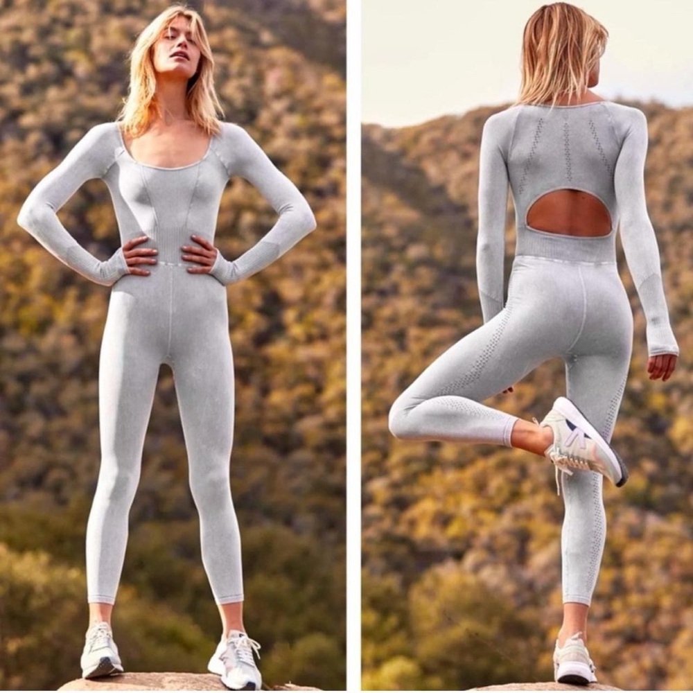 FP Movement by Free People Light Gray Leggings Jumpsuit